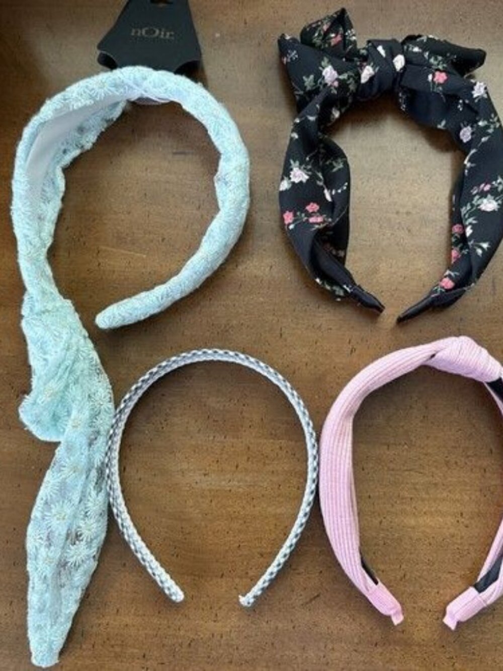 Headband Lot Pink Black Floral Lace Gingham
